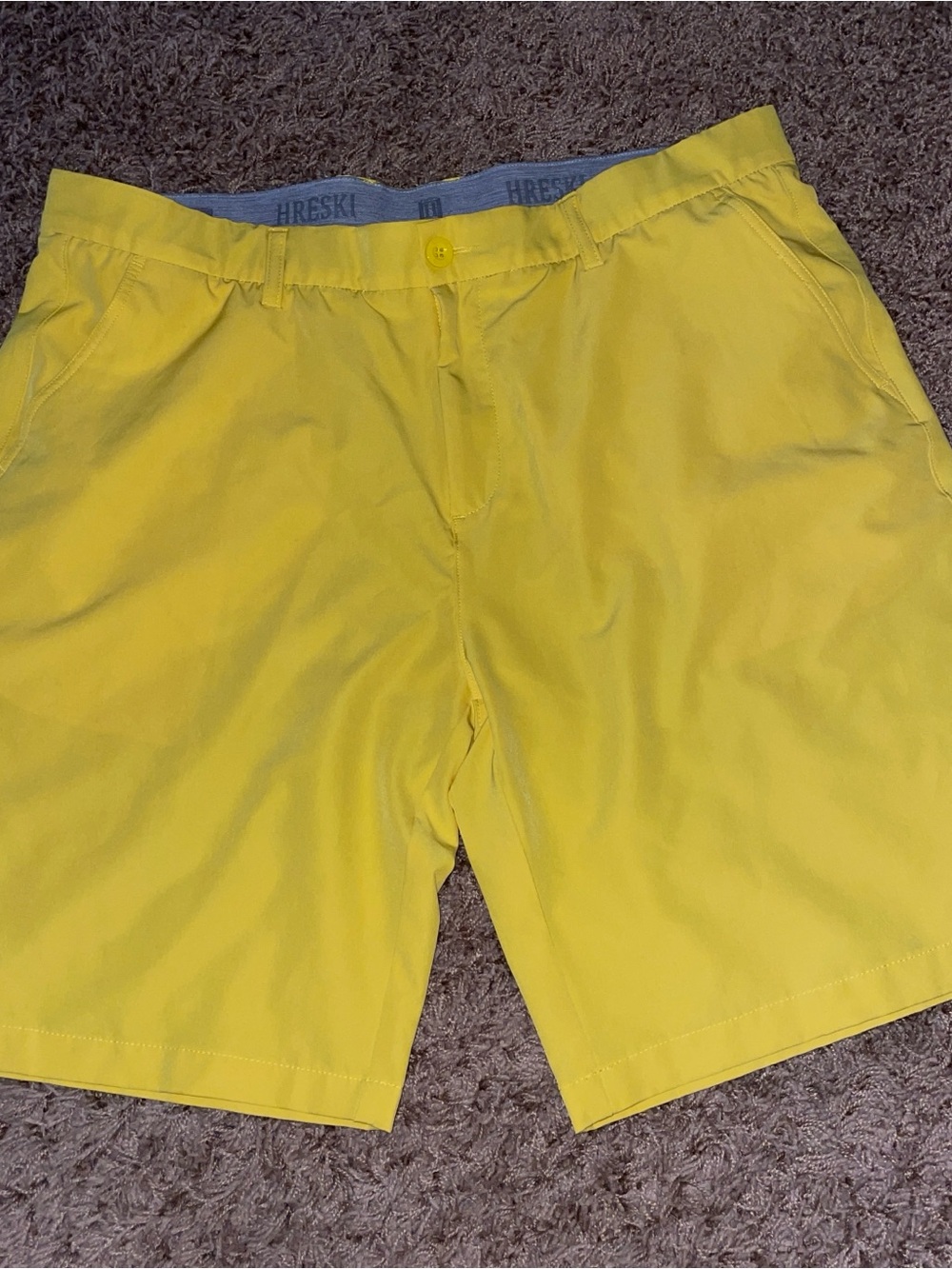 Hreski Men's‎ Yellow Athletic Shorts